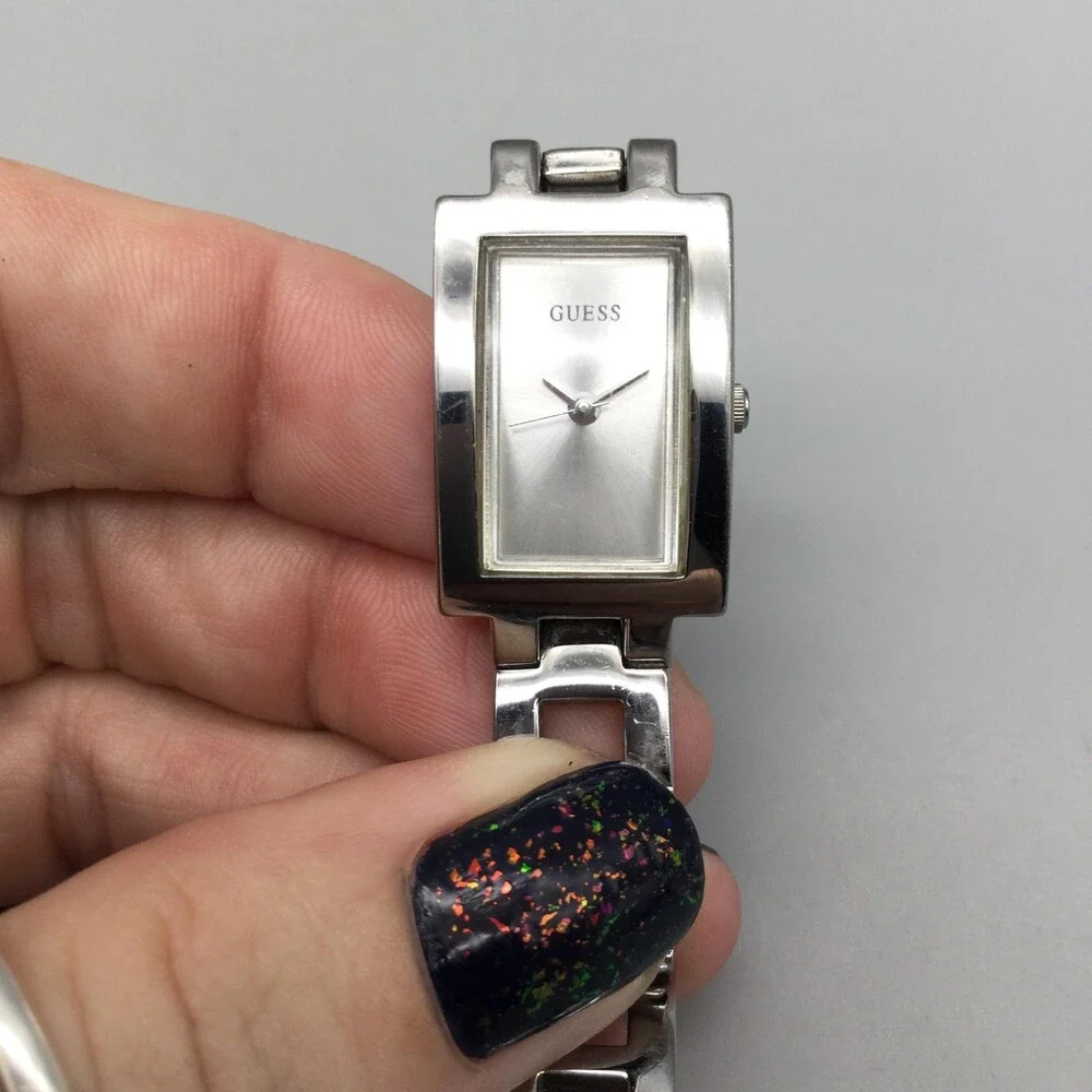 Guess G5755L Womens Watch 17mm Silver Tone Stainless Bracelet New Battery 7.5